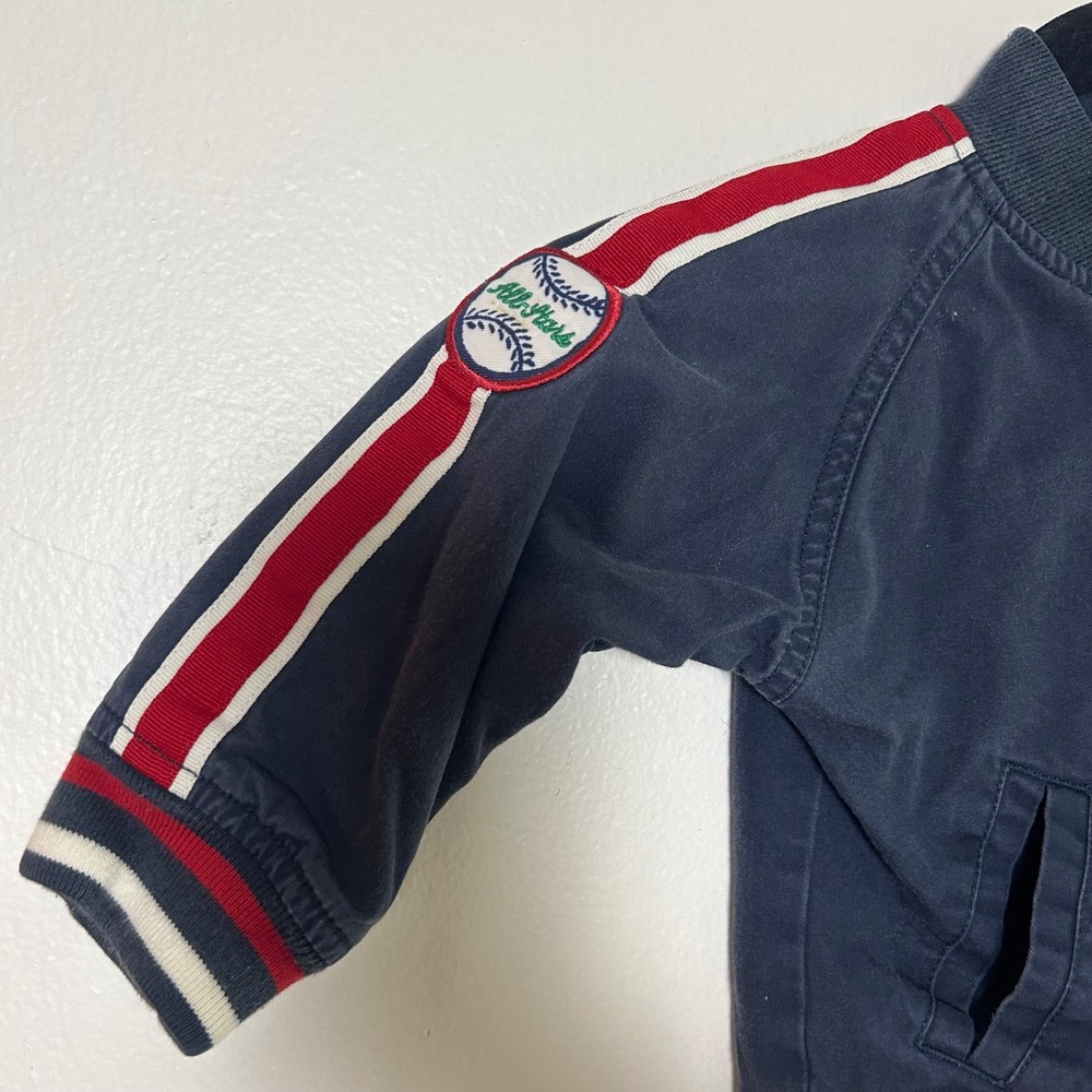 Vintage OshKosh B'gosh Kids Navy Varsity League Bomber Jacket Size 2T - Picture 5 of 8